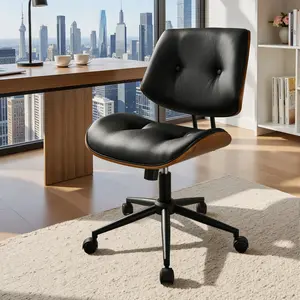 HOOOWOOO Office Computer Desk Chair, Swivel and Rolling Computer Chair, Suitable for Long Hours of Desk Work, Ergonomic Rolling Work Chairs with Wheels for Home, Bedroom, Study