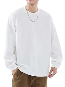 Men's 100% Cotton Long Sleeve Tee - Comfortable & Versatile Casual Staple