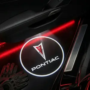 2 Pcs Pontiac Carbon Fiber Welcome Lamp Set, Car Door Projection Light, Laser Light, Custom Decorative Floor Lamp (batteries Not Included)