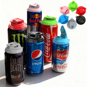 6-Pack Snap-On Can Covers for Standard 12–16oz Soda Cans, Leakproof Reusable BPA-Free Drink Lids, Lock Freshness & Prevent Spills, Assorted Bright Colors