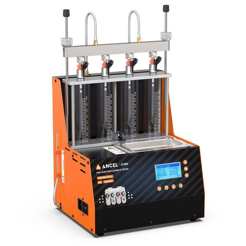 【Upgrade ANCEL JC200】ANCEL JC400 4-Channel Fuel Injector Cleaner & Tester, Ultrasonic Cleaning, GDI & Piezo Supported for Cars & Motorcycles