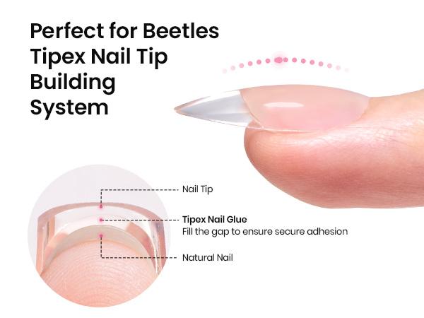 Beetles Tipex Lite Apex Nail Tips Kit 192PCS All in One Kit with UV Nail Glue, Base & Top Coat, Mini Nail Lamp, Nail Clipper & Cuticle Nipper,Pre-Building Pre-Etched Acrylic Tips Kit