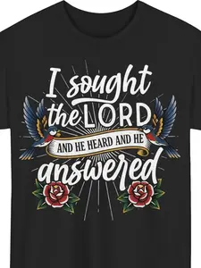 I Found the Lord, He Healed Me Bible Verse T-shirt- Vintage Faith Apparel, Distressed Font and Scripture Print, Breathable and Suitable for Casual Wear in All Seasons, a Great Choice for Religious Gifts- Premium Crew Neck Style, for Teenager