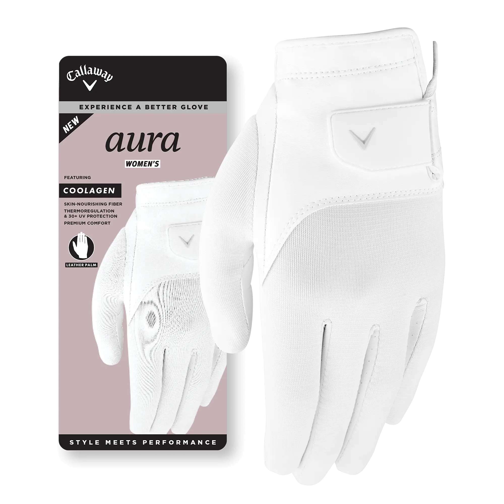 Callaway Golf Women's Aura Golf Glove in White | Size: Large