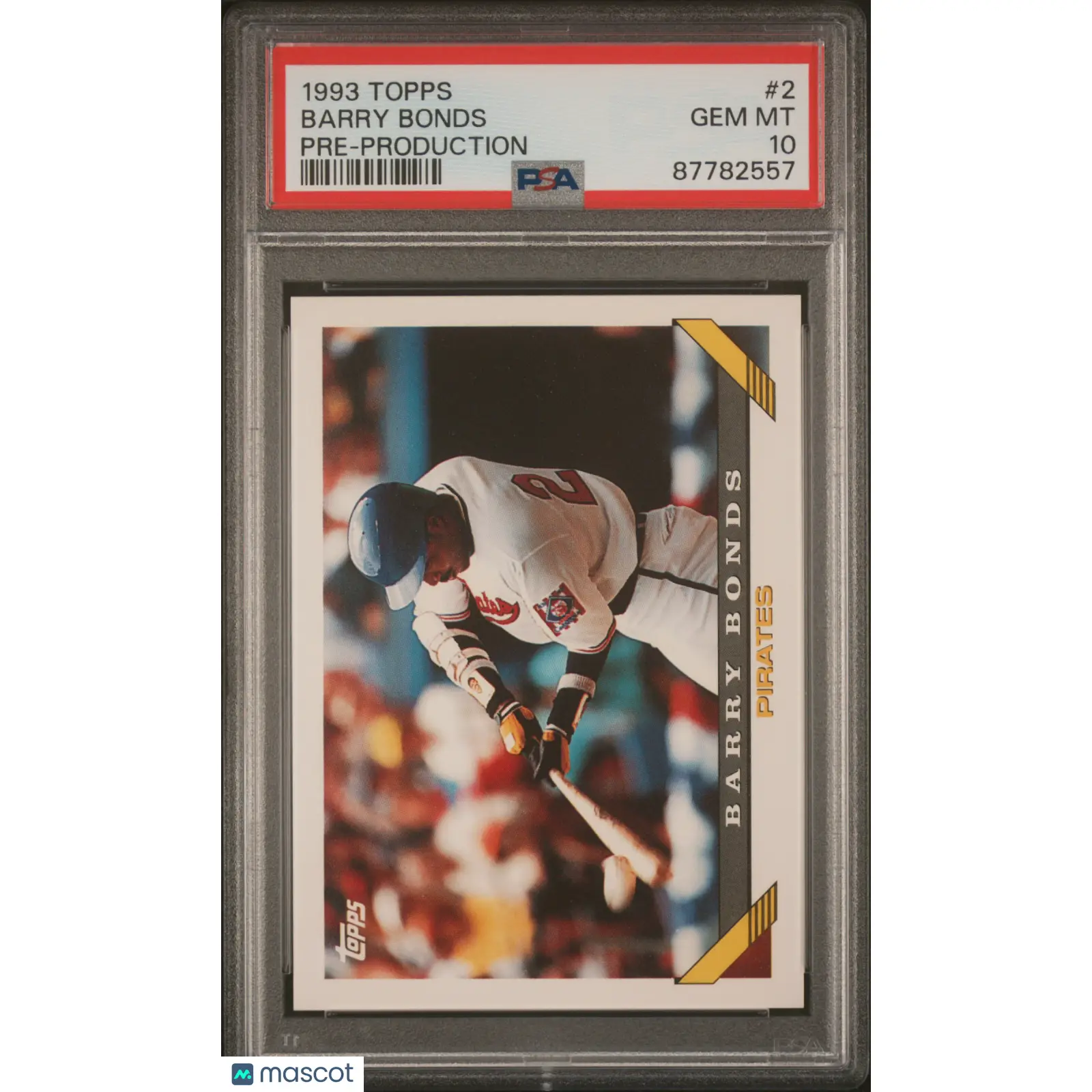Barry Bonds PSA 1993 Topps Pre Production Baseball #2 10 87782557 POP 5