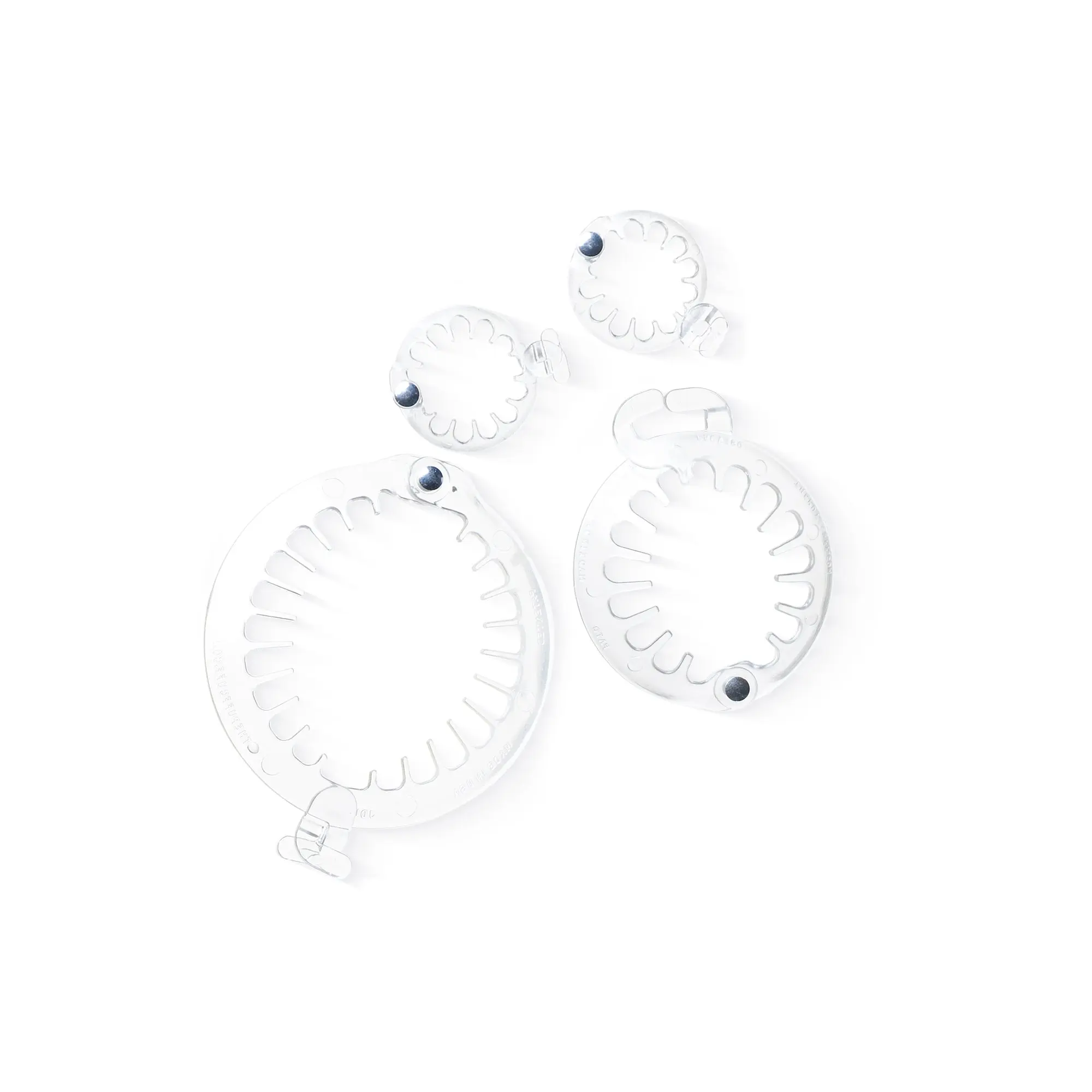 Women's 4-Piece Transparent Plastic Curling Clips Gift Set - Teeny Assorted Mini Sizes, Heatless Female Fashion Hair Accessories for Damage-Free Curls, Puffcuff