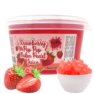 Fusion Select Boba Bursting Bobaz Popping Bobaz Pearls Fruit Tea Snack Toppings (490 Grams, Strawberry)