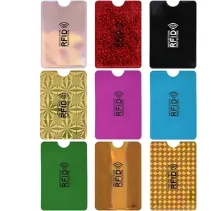 Colorful RFID Card Holder, 9 Pieces RFID Blocking Sleeves Credit Card Sleeves Set RFID Identity Card Protector for Women Men
