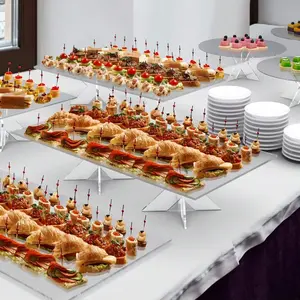 Acrylic Dessert Display Stand, Square Transparent Self-Service Tray Rack, Cupcake Pastry Appetizer Storage Holder, 1 Piece