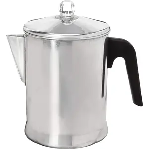 Today Aluminum Stove Top Percolator Maker Durable, Brew Coffee On Stovetop, 9 Cup, Silver