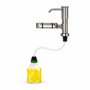 TioLooxy Soap Dispenser for Kitchen Sink, Built in Sink Soap Dispenser with Sponge Rack, Countertop Soap Dispenser Pump with Extension Tube kit, No More Refills,All Metal NO ABS (Grey)