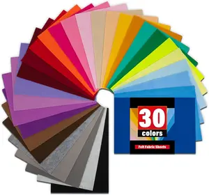 30 count 8" x 12" 1.4 mm Thick Soft Felt Sheets,30 Assorted Multicolour Series Soft Felt Sheets for DIY Craft Sewing Squares Nonwoven Patchwork