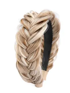 Women's Braided Knotted Headband WithTooth Wide Braid Messy Hair Hoop WomenFashion Hair Accessories