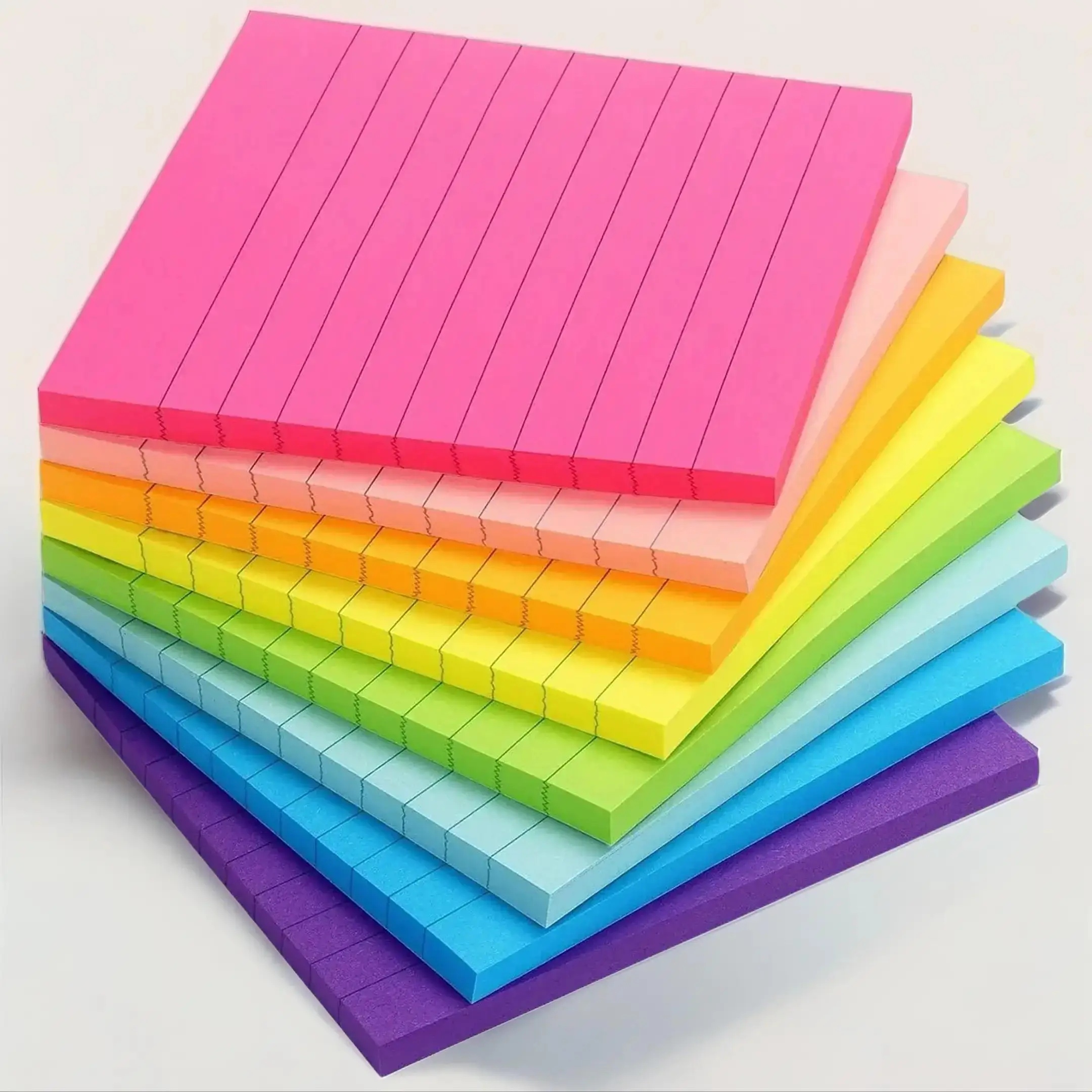 Colorful Sticky Note (8 Pads), Self Adhesive Memo Pad, Self Adhesive Stickers, Students Sticky Note Pad, Stationery Book Supplies for Home School Offi