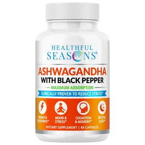 Ashwagandha 800mg with Black Pepper - High Potency Root Extract - 60 Capsules