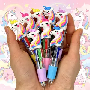 Cute Unicorn Ballpoint Pen, 0.5mm Bullet Tip, Creative Office Supplies, Student Stationery, Back-To-School Essential, Four Colors