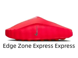 High-Resilience Cushioned Red Slip-On Slides, Multi-Vent Perforated Indoor & Outdoor Dual-Use Mules