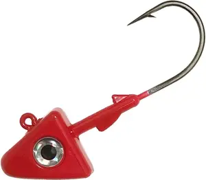 Sanhu Shad Jig Heads 6oz Mustad 32786 10/0 Hooks 3 Packs Red for Saltwater Swimbait Oversized Eyes Ideal for Coastal Fishing & Rock Structure Species