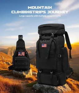 Prepper Bags 80L Big Forest Bugout Bags 600D Oxford Fabric Go Bag SpringTok Waterproof Breathable Travel Backpack Rugged Durable Men's Camouflage Hiking Camping Hunting Fishing