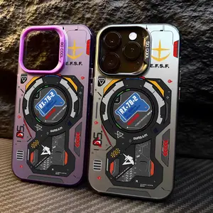 Cool Mechanical Gundams Phone Case for Apple iPhone 16 15 14 Plus 13 12 11  X Xs Silver Matte Hard Cover