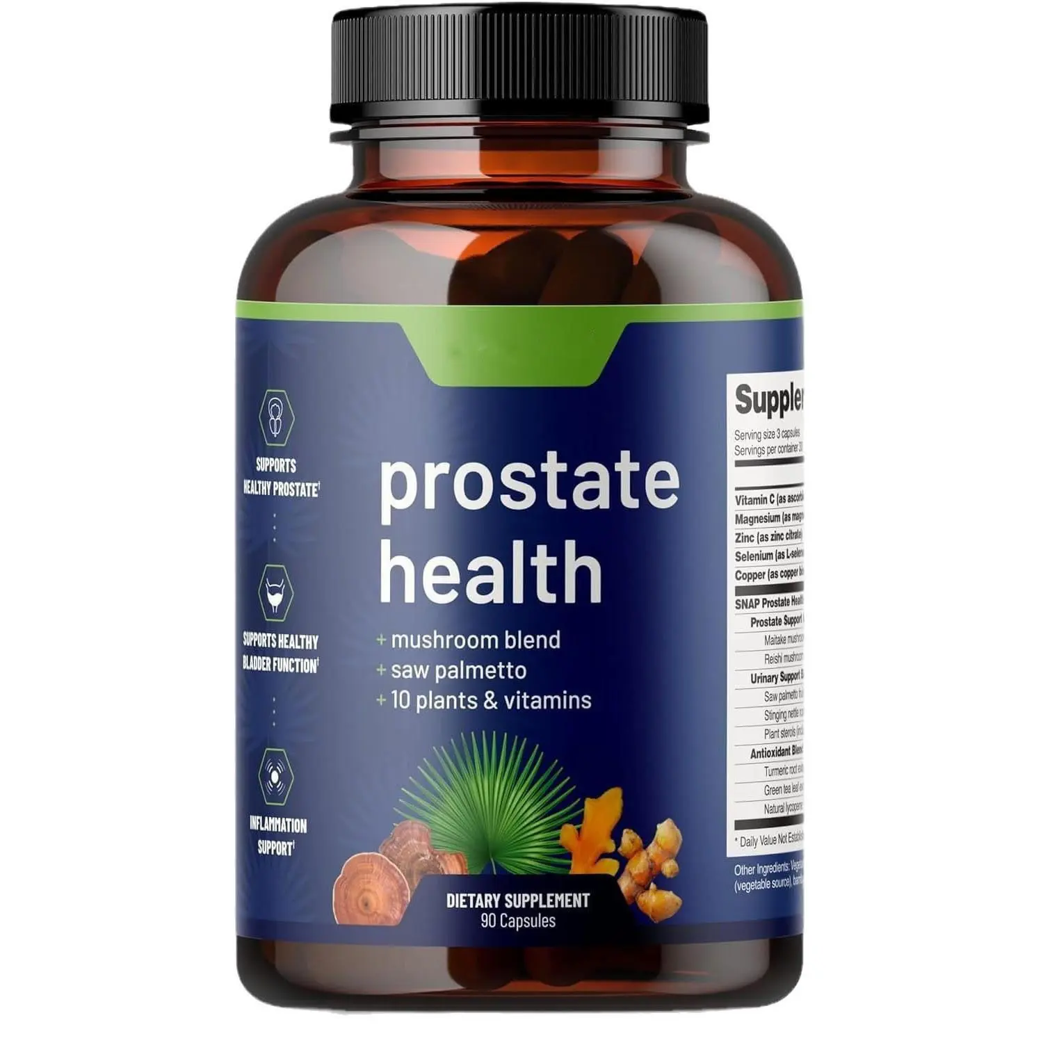 Men's Prostate Health Capsules with Curcumin & Probiotics 60 Ct