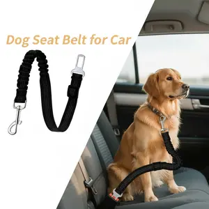 Comfortable Dog Seat Belt – Adjustable Safety Harness with Elastic Cushioning Leash, Anti-Tangle Design for Small Pets