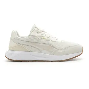 PUMA Womens Runtamed Plus Marble Lace Up Sneakers Shoes Casual - Off White