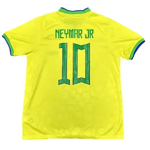 2024 2025 Home Retro Yellow No.10 Neymar Jr Short Sleeved Soccer Jersey