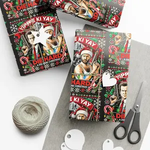 Die Hard Holiday Wrapping Paper, Retro 1988 Action Movie Gift Wrap Sheets, Funny Film Inspired Wrapping Paper, Nostalgic Christmas Present Wrap