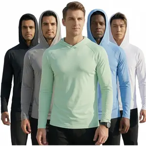 Men's Long Sleeve Workout Hoodies Quick Dry Compression Athletic Shirts