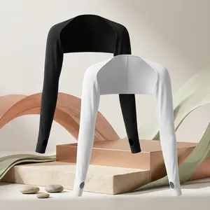 Women's 2 Pack Cooling UV Protection Arm Sleeves with Finger Hole - Breathable Sun Sleeves for Golfing Outdoor Sports Running Cycling Hiking Summer Sun Protection Accessories Lightweight Comfortable Stretchable Fabric