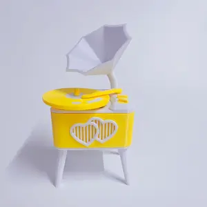Music Box Phonograph Model, 3D Printed Collectible Decorative Piece, Unique Gift Idea for Home & Office