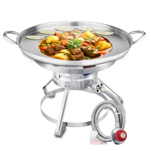 ARC 23" Heavy Duty Stainless Steel Concave Discada Disc Cooker Cazo and 37000 BTU Stainless Steel Single Burner Propane Stove for Outdoor Cooking,Great Comal para Tacos Tortillas Maker