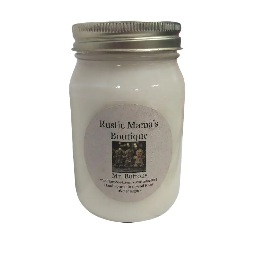 Rustic Mama's Mr. Buttons Soy Wax 100% Hand Poured in Crystal River 16oz Candle
