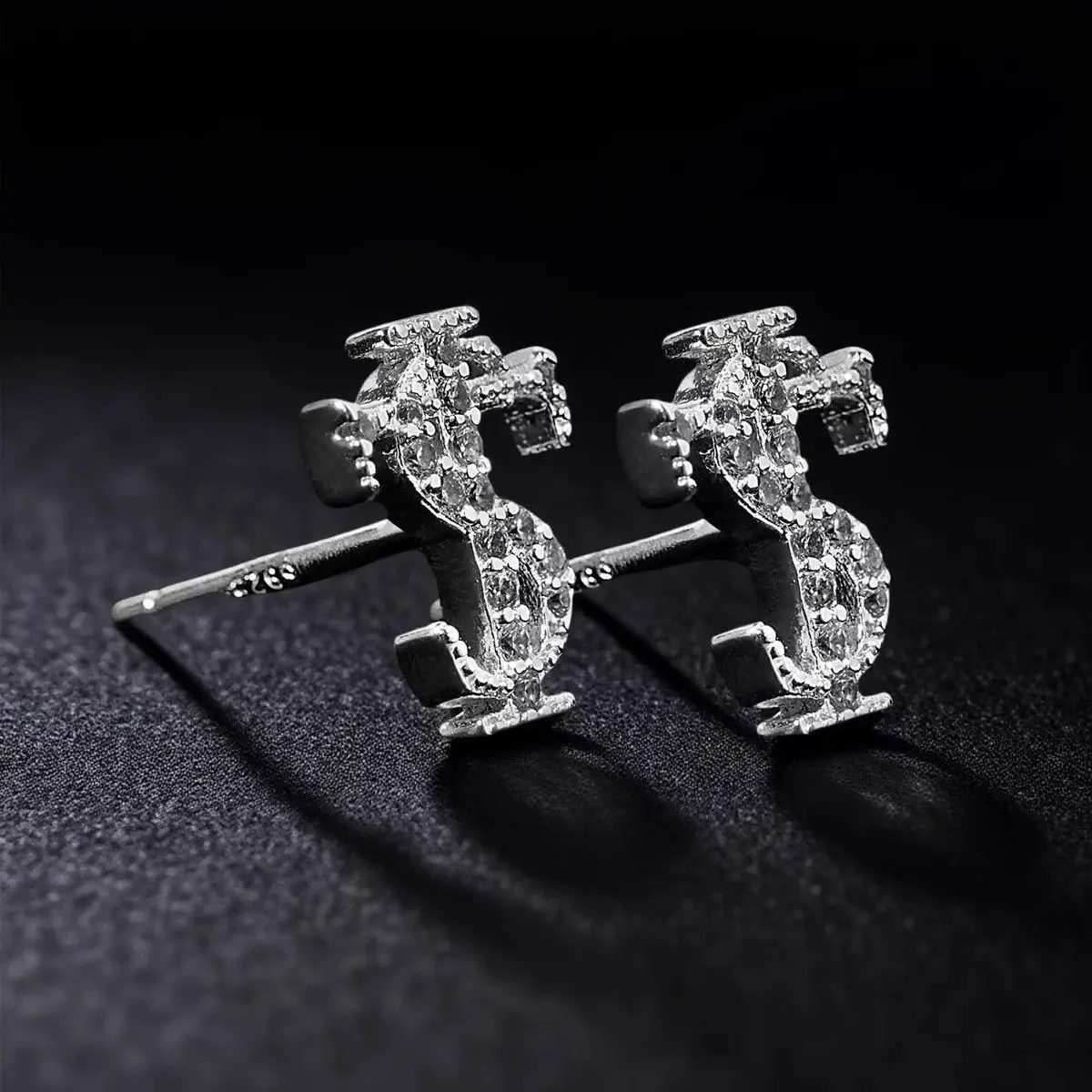 2026Shiny Full Rhinestone Initial Letter Stud Earrings, American Retro Hip Hop Personalized Alphabet Earrings, Trendy Fashion Jewelry Souvenir Gift for Couple Friends