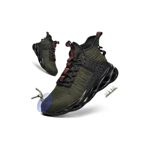 Steel Toe Shoes for Men Women Lightweight Steel Toe Sneakers Mid Cut Indestructible Work Boots Construction Safety Shoes Footwear Walking Shoes Girl Comfort Worker Closed