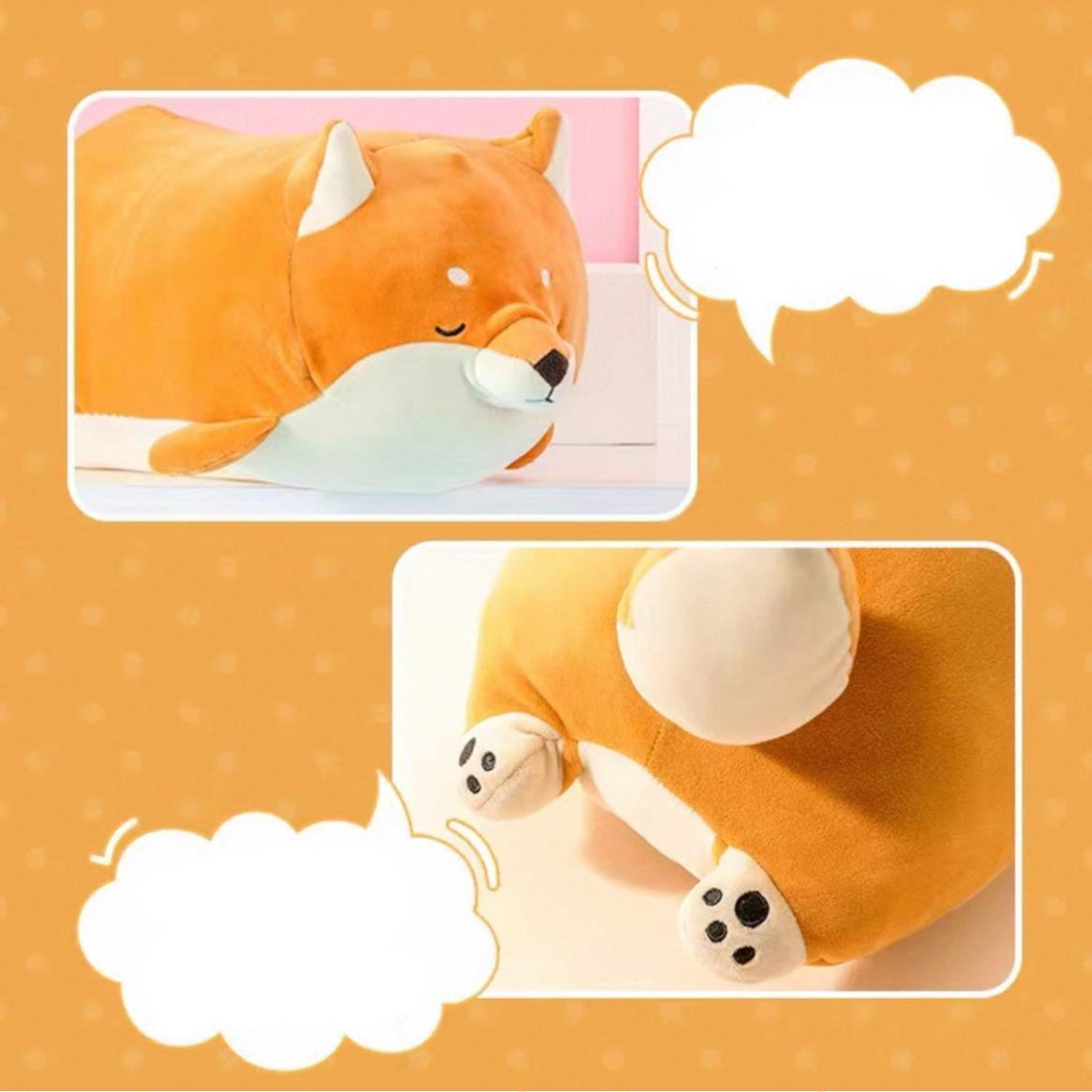 MINSO Shiba Inu Series - Lying Posture Soft & Adorable Plush Toy - Cute Crouching Shiba Stuffed Doll! Ultra-Soft Plush Material, Perfect for Hugging, Desktop Decor or Bedroom Accents