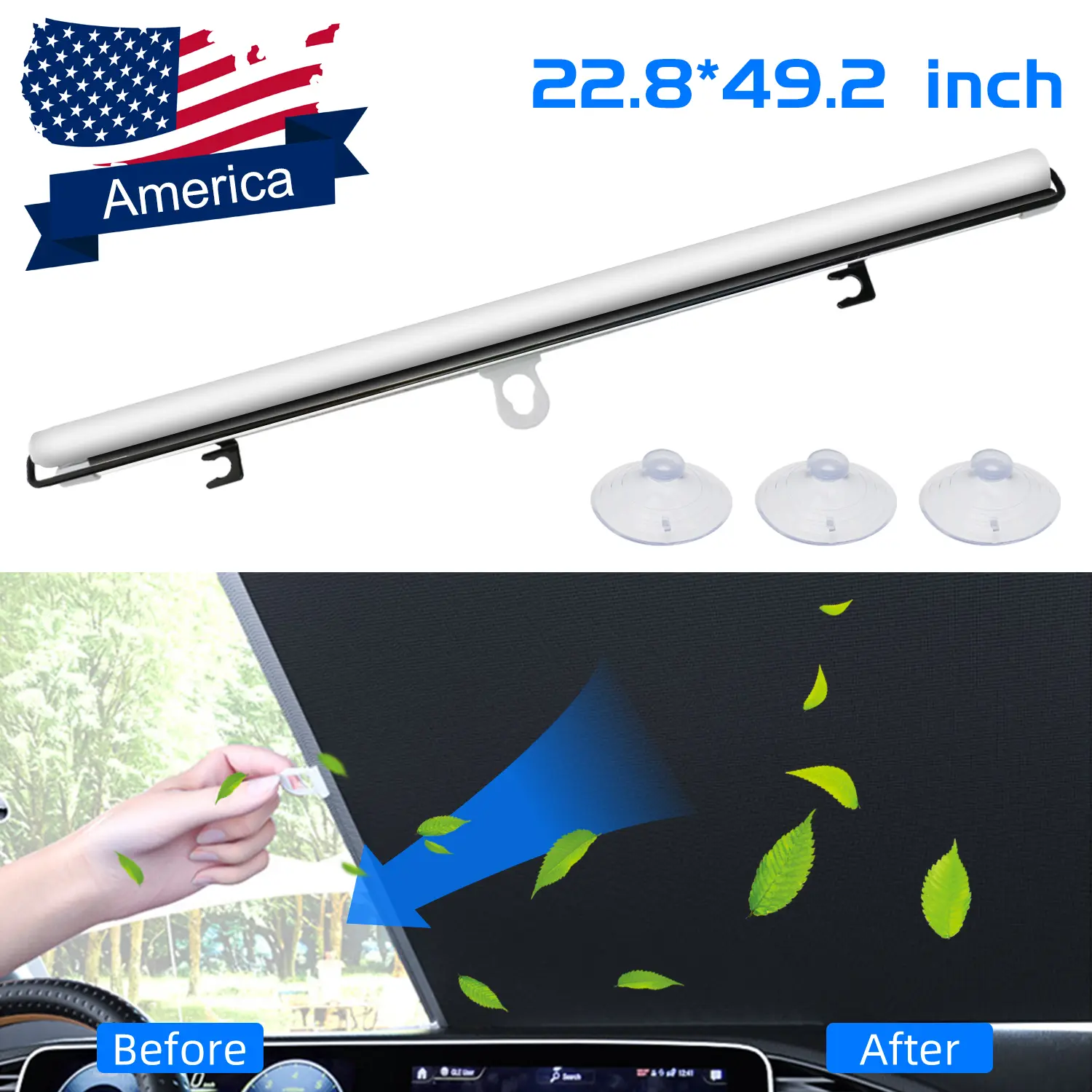 Front Car Sun Shade Retractable Windshield Visor SUV Window Folding Block Cover