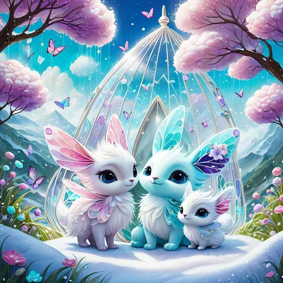 5D DIY Full Drill Round Diamond Painting Kits - Diamond Art Kit Dreamy Rabbit Mosaic, Canvas - DIY Decorative Painting, Home Wall Decoration, Suitable for Halloween and Christmas, Birthday and Anniversary Gifts