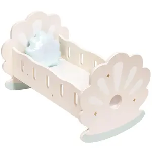 Newborn Baby Stuff 18 Inch Doll Crib Furniture With Bedding Doll Rocking Cradle Accessories For Baby Dolls Baby Essentials Mystery Scoop Orders Rash Guard