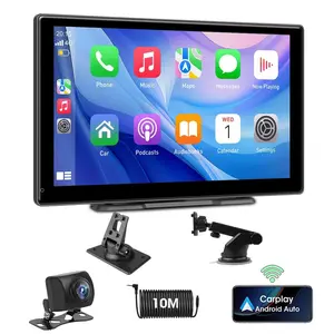 9 Inch Hd Portable Car Radio, Screen with 1080p Backup Camera, Gps Navigation, Bluetooth-compatible for All Car, Compatible with Apple Carplay Touchscreen Android Auto Player, Dashboard, Vehicle, Car Video Player, Car Display Screen