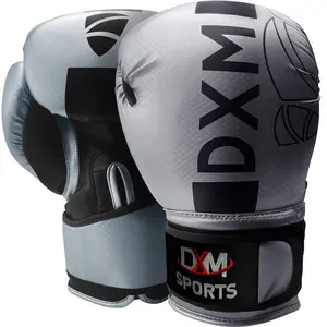 DXM Premium Boxing Gloves for Men & Women - Silver & Black