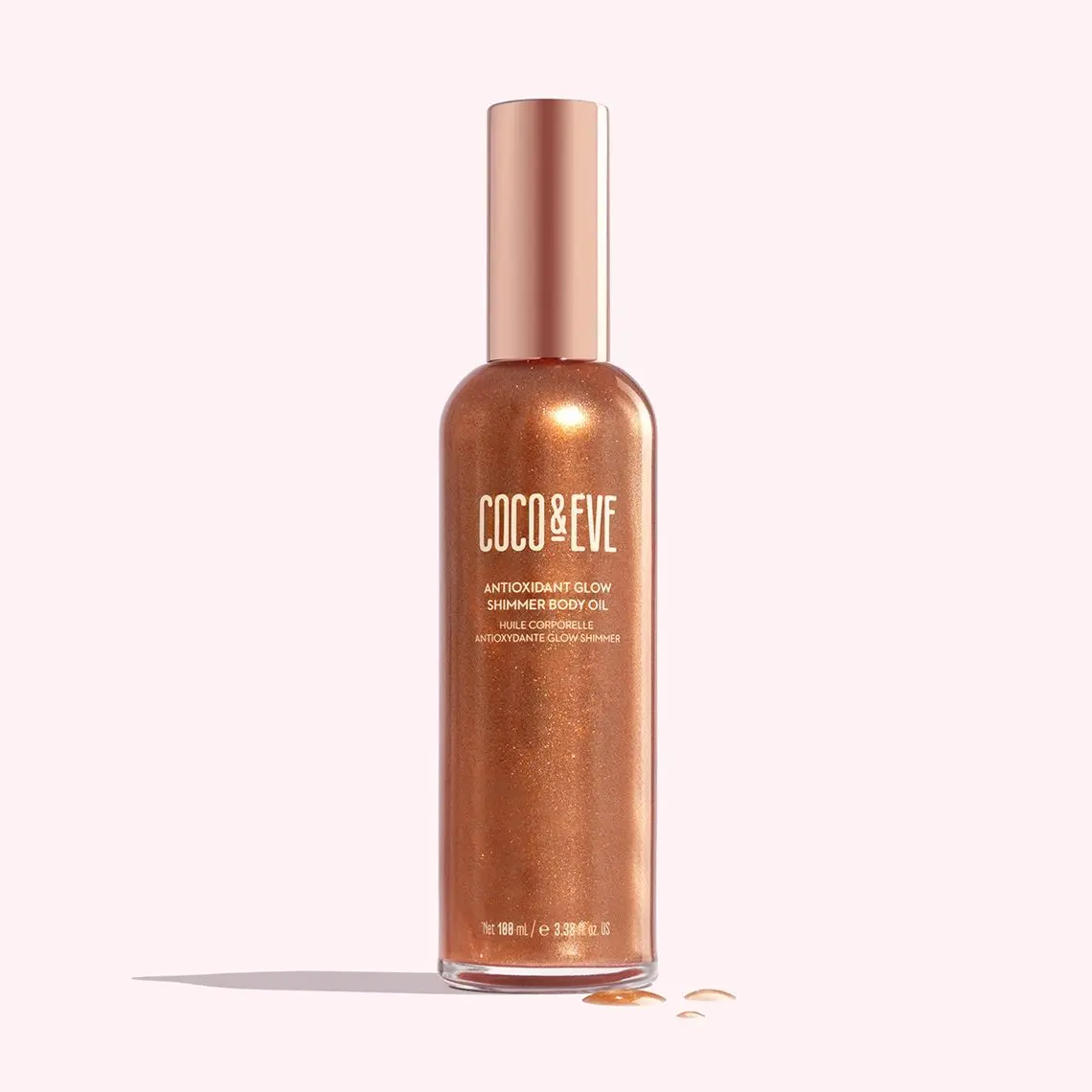 Coco & Eve Antioxidant Glow Shimmer Body Oil Mist - Radiant Nourishing Cosmetic, Infused with Pearlescent Minerals, Lightweight Scented Body Care Product