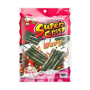 TAO KAE NOI Crispy Roasted Seaweed Snacks - Spicy Kimchi Flavor, Thick Cut, 24g - Popular Korean Snack, Yami