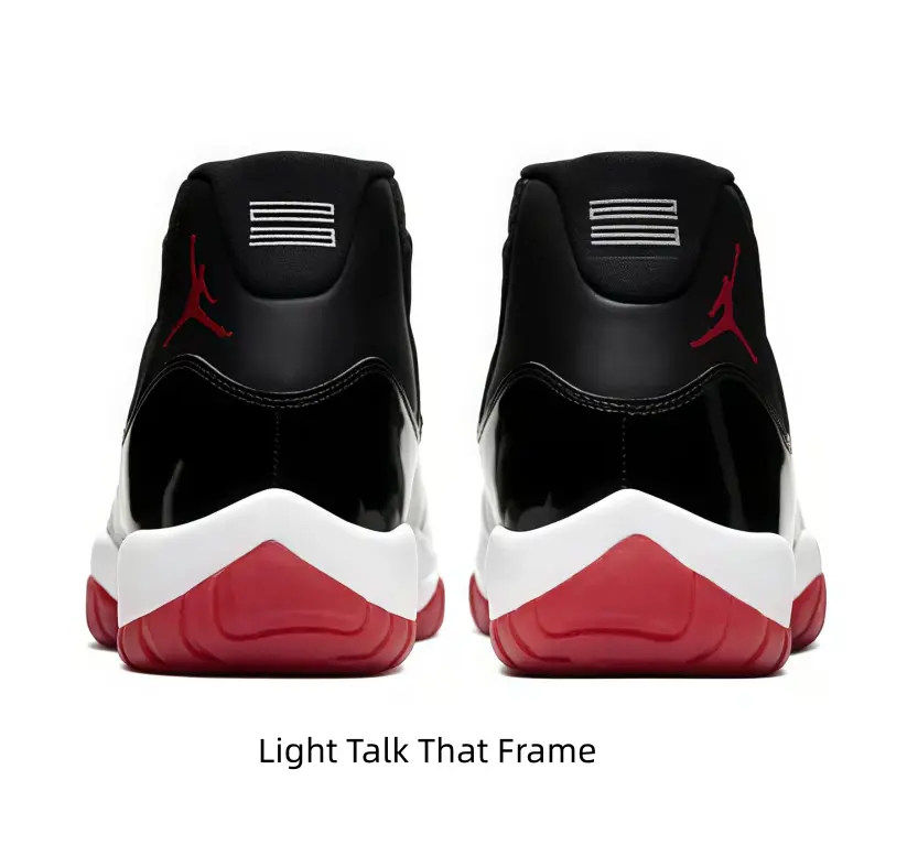 Timeless matching couple high sneakers in classic Bred black-red tone. Breathable textile stays comfy for dates & seasonal trips. Elastic full-length air midsole, sealed original packaging, top-tier romantic gift for sneaker lovers.