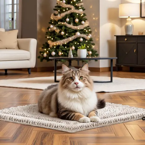 Mora Pets Modern Heated Kitten Bed - No Electricity Needed, 3 Layers of Self-Warming Mylar Film Material, Reversible Plush-PV Fabric, Machine Washable, 22"x17" Pet Mat, No Chemical Smell, No Noise, No Safety Hazard, Single Unit