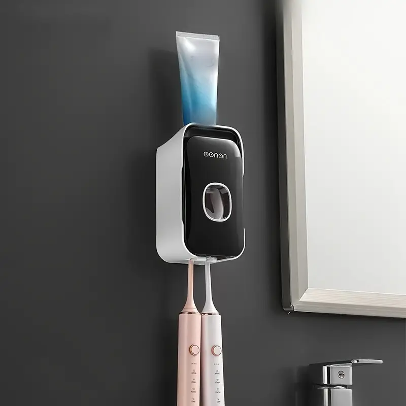 Multifunctional Toothpaste Dispenser Set, Wall-Mounted Home Use Squeezer Kit, No-Drill Bathroom Brush Holder Organizer, Toothbrush Holders, Toothbrush And Toothpaste Holder