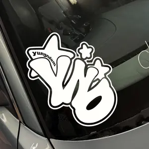 Yung-N-Dum Corner Windshield Banner Vehicle Decoration Universal Car Sticker