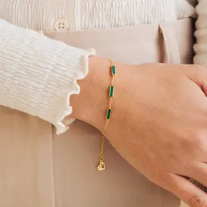 Malachite Bar Bracelet by Caitlyn Minimalist