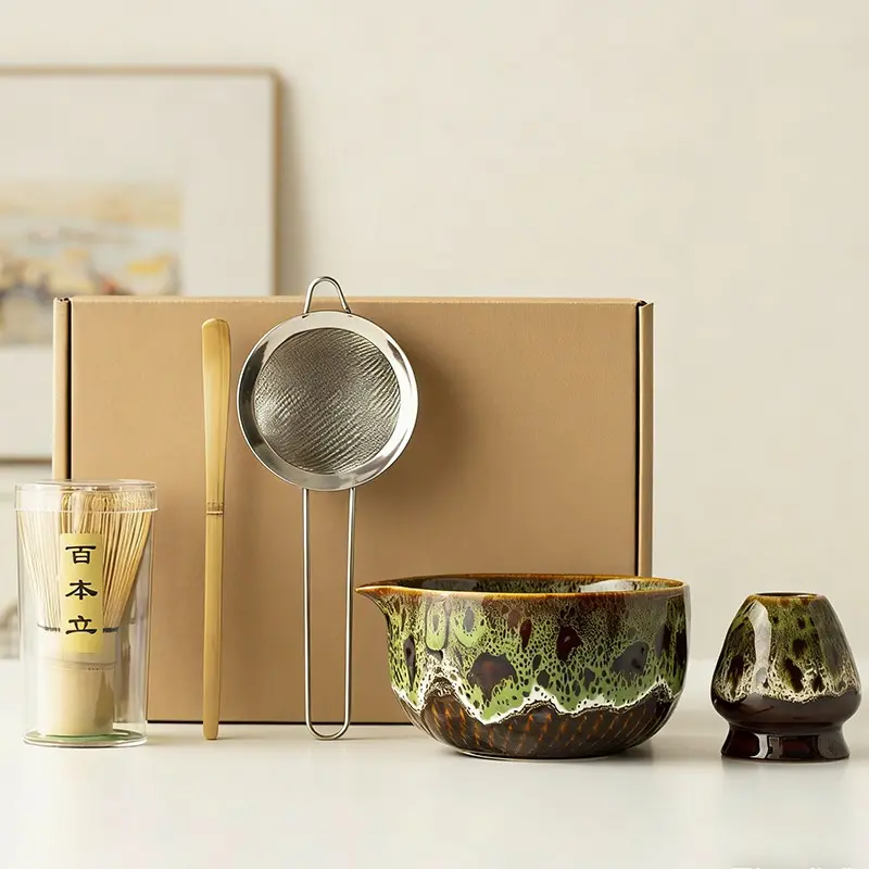 Japanese Kiln-Change Matcha Set, Handcrafted Ceramic Bowl & Whisk Kit, Authentic Tea Ceremony, Ceremonial Matcha Kit, Premium Quality Ceramics, Tea Making Tools